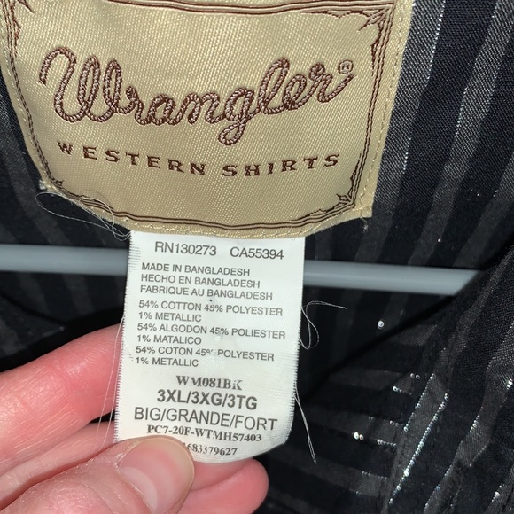 EUC Wrangler size 3X snap front western shirt black - Picture 3 of 4
